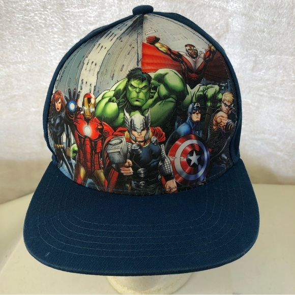 Marvel Avengers Youth Flat Brim Baseball Snapback Hat Cap Adjustable - Picture 1 of 7